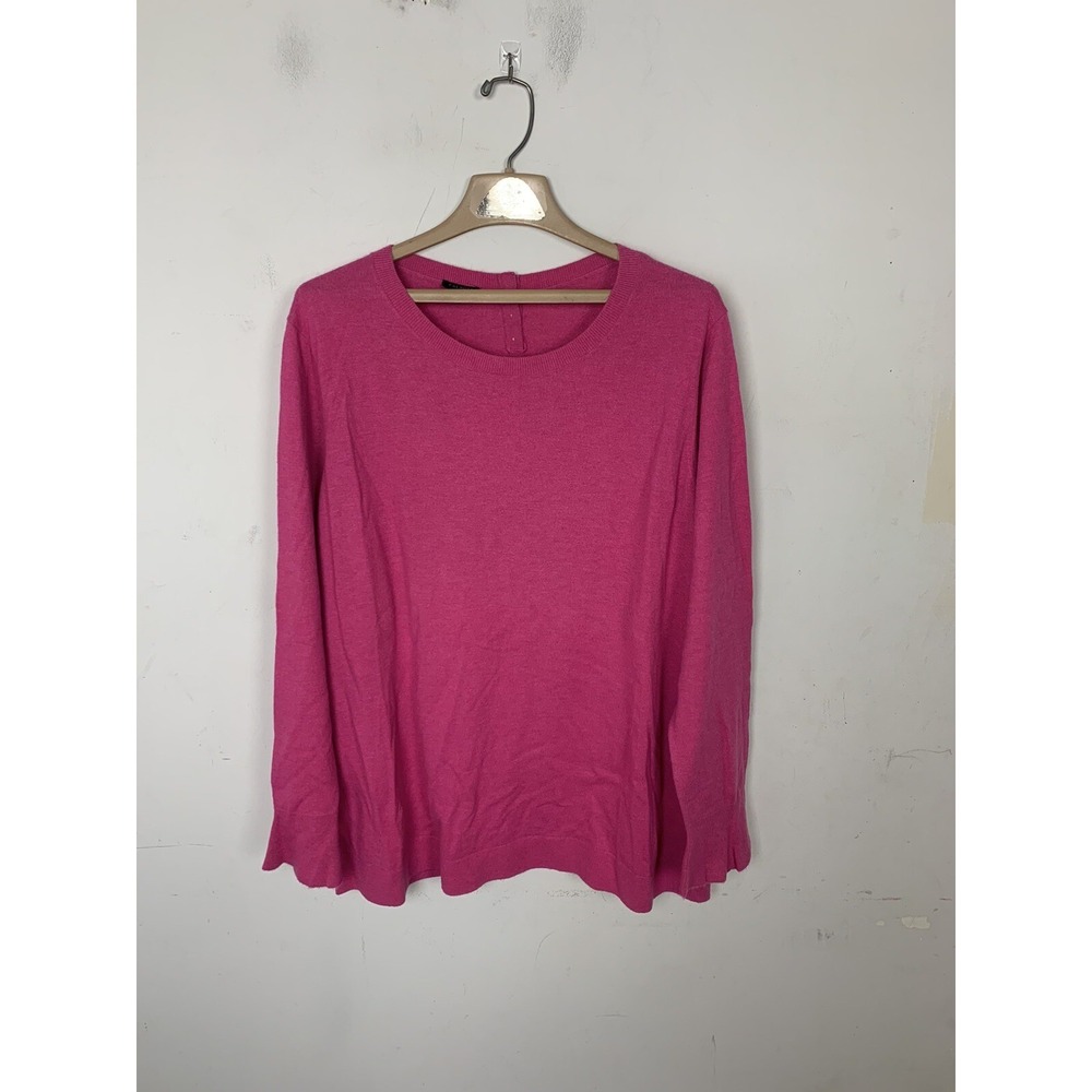 Talbots Womens Sweater 2X Pink Spring Easter Preppy Lambswool Capsule Basic